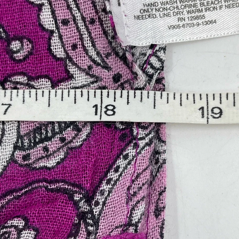 Disney Parks Hidden Mickey Mouse Rayon Fringe Fuchsia‎ Paisley Scarf 18.5